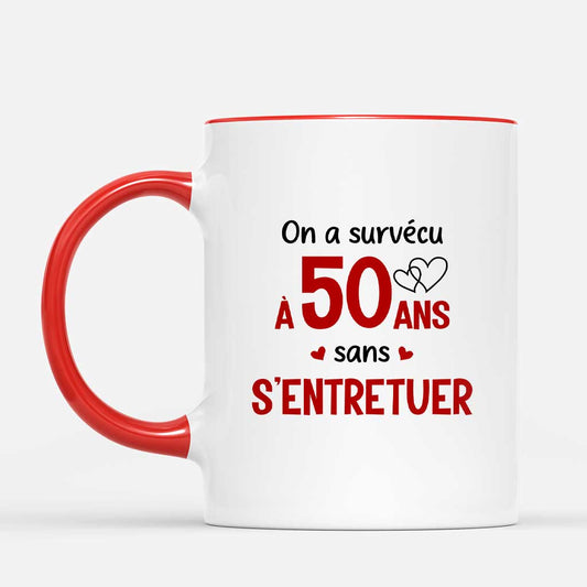 6975MFR2 mug de noel personnalise pour anniversaire de couple on a survecu a 20 ans 6975m6zwg