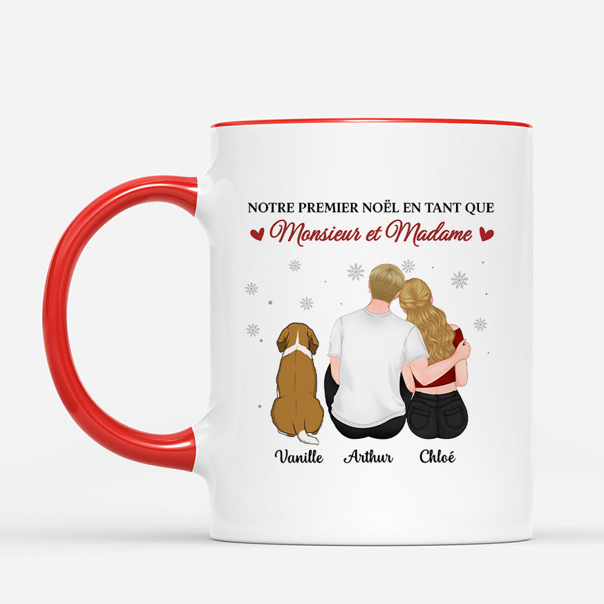 7000MFR2 mug personnalise couple notre premier noel avec le chien 7000m8kcc