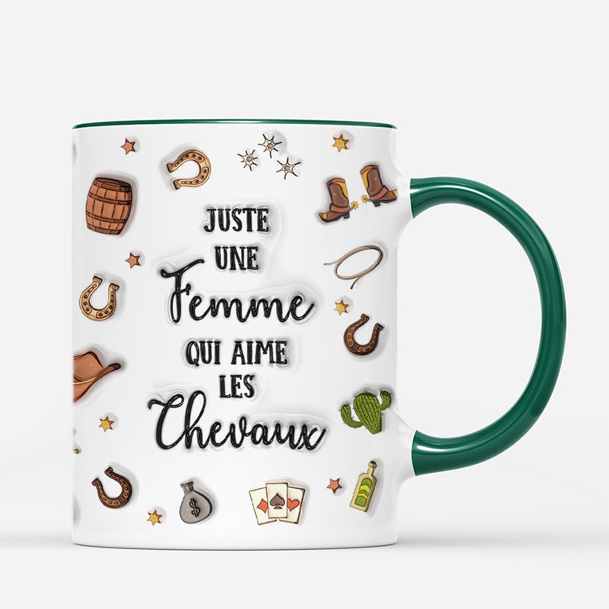 7014MFR3 effet dimpression 3d mug personnalise pour femme juste une fille qui aime son cheval 7014mkt5u