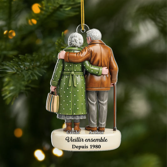 7026OFR1 effet dimpression 3d ornement noel acrylique personnalise pour vieux couple vieillir ensemble 7026o3t5g
