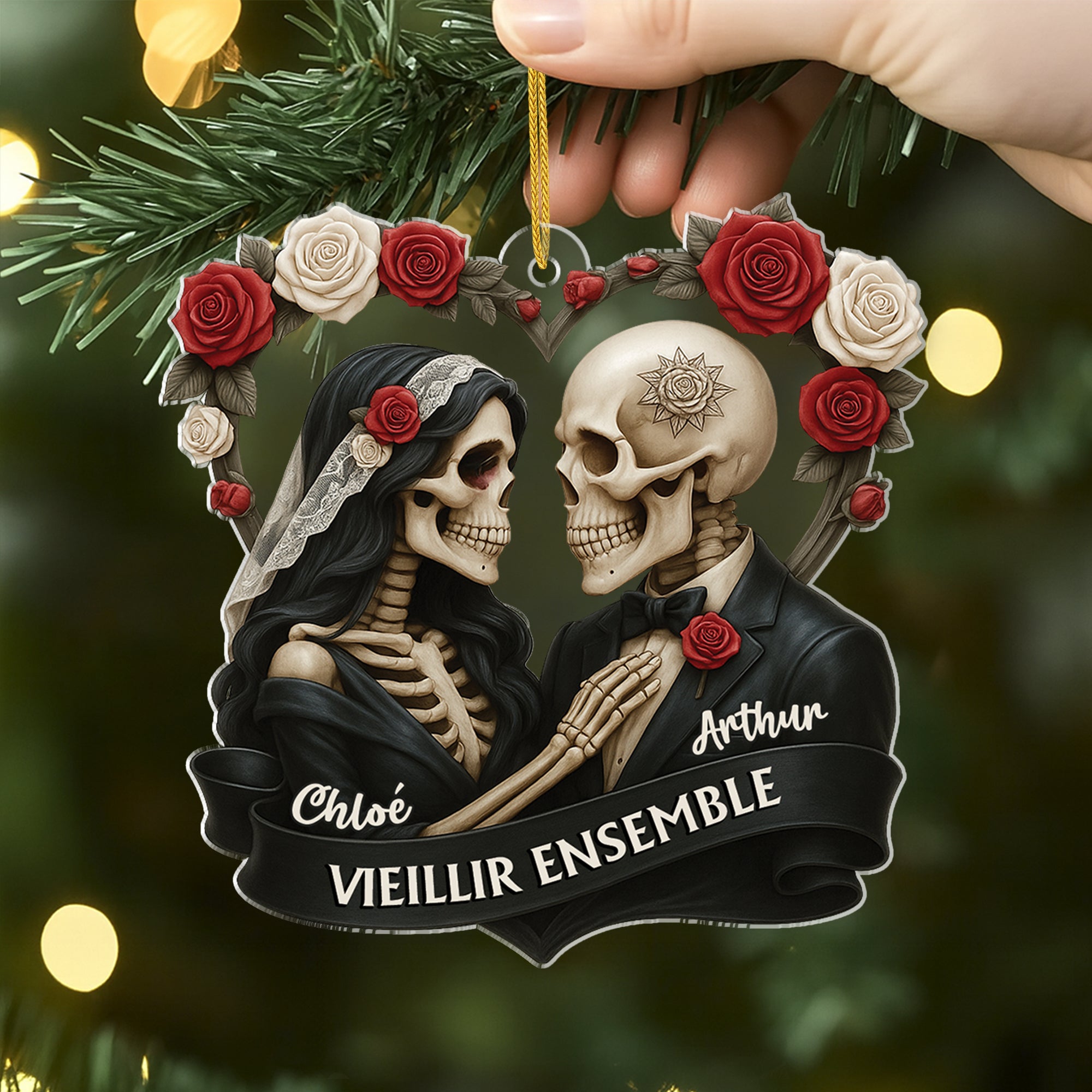 7027OFR1 effet dimpression 3d ornement noel acrylique personnalise couple vieillir ensemble style squelette 7027o3l5g_2