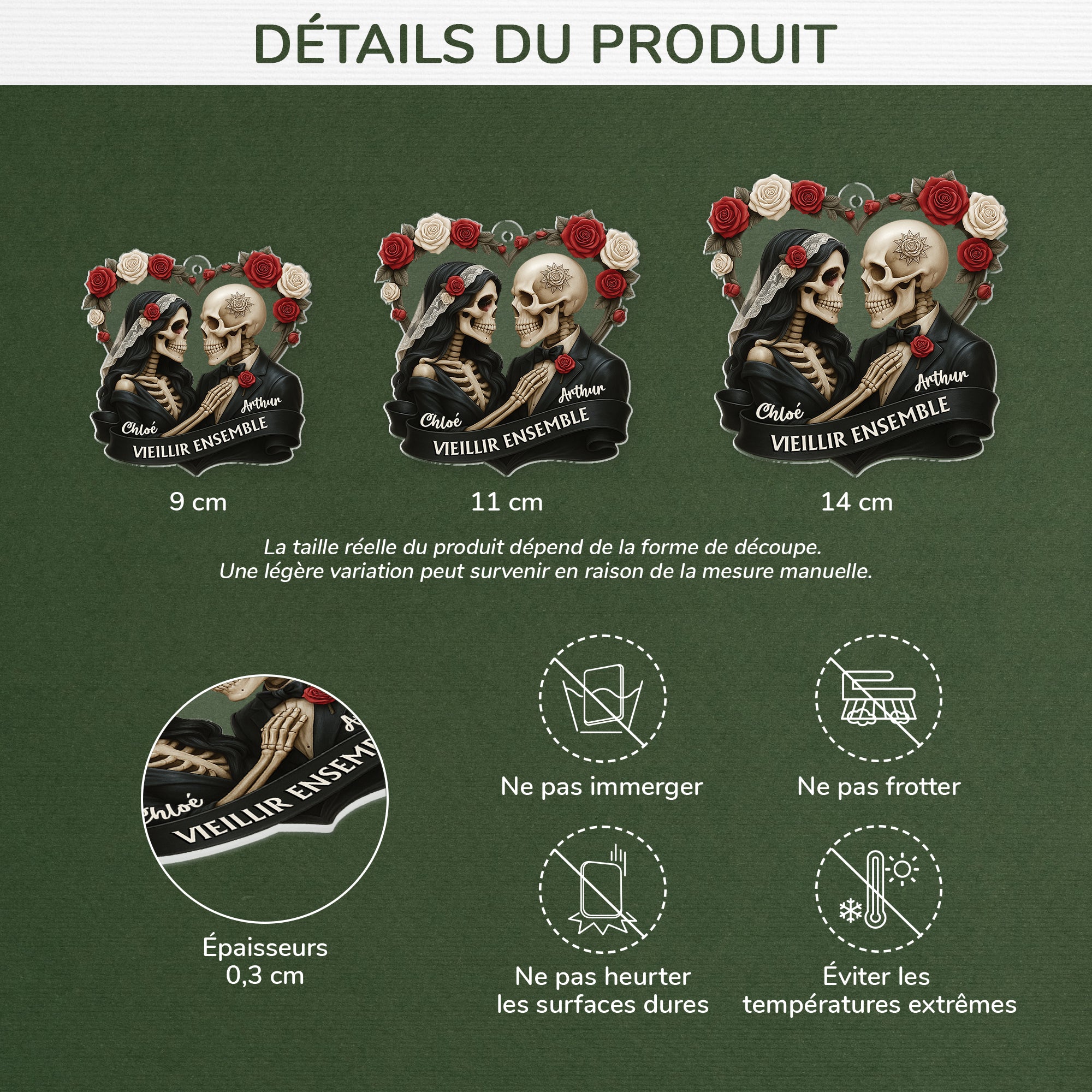 7027OFR1 effet dimpression 3d ornement noel acrylique personnalise couple vieillir ensemble style squelette 7027o3l5g_3