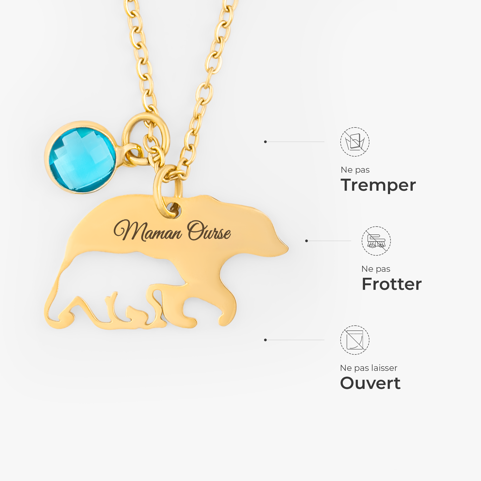 7042JFR4 collier personnalise pierre de naissance_ mamie maman ours 7042j0t5a