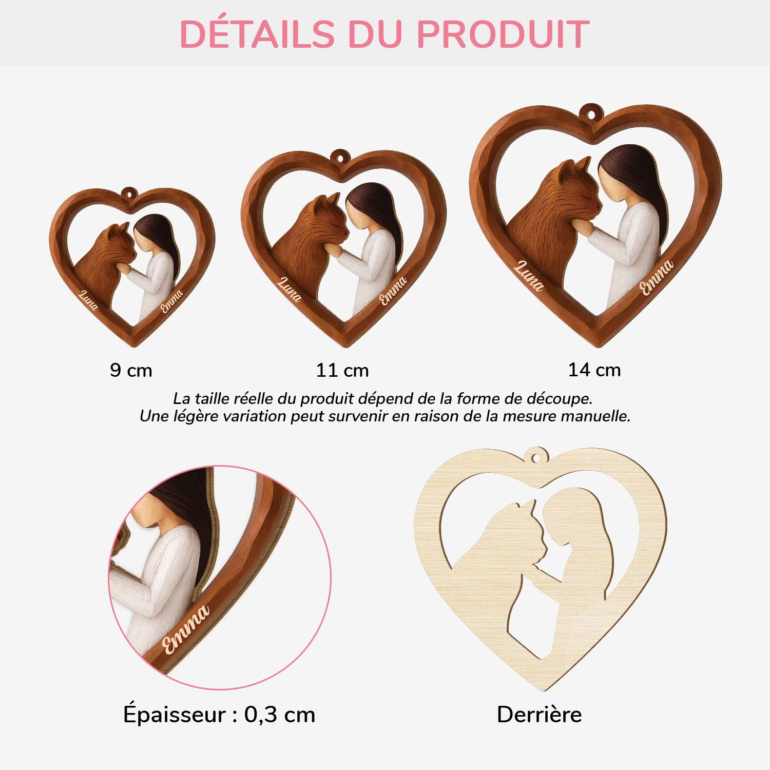 7046OFR3 ornement noel en bois a 1 couche personnalise mon petit coeur pour mon chat 7046o8t5d