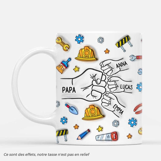 7047MFR1 effet dimpression 3d mug personnalise papypapa et enfants 7047m3qwb