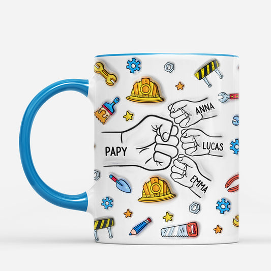 7047MFR2 effet dimpression 3d mug personnalise papypapa et enfants 7047m3qwb