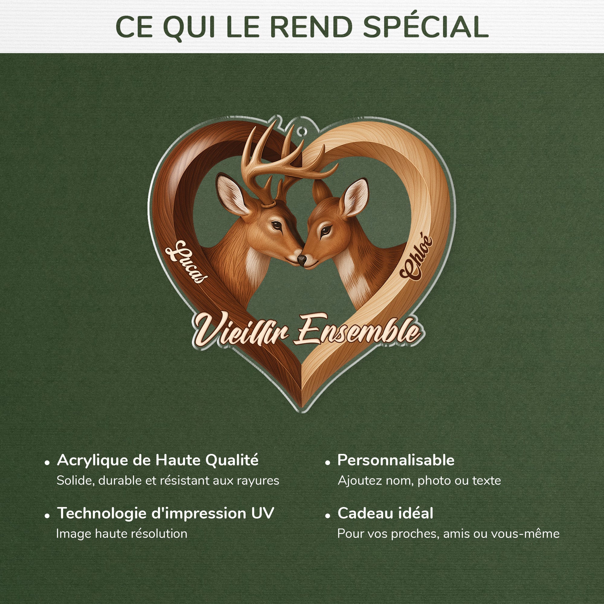 7048OFR4 effet dimpression 3d ornement noel acrylique personnalise couple toi  moi ca va le faire 7048o