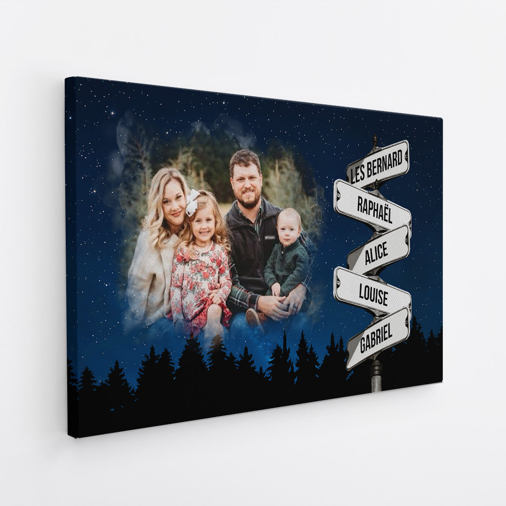 7050CFR2 toile personnalisee famille avec photo ensemble sous le ciel 7050c8tai