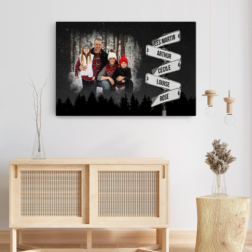 7050CFR3 toile personnalisee famille avec photo ensemble sous le ciel 7050c8tai