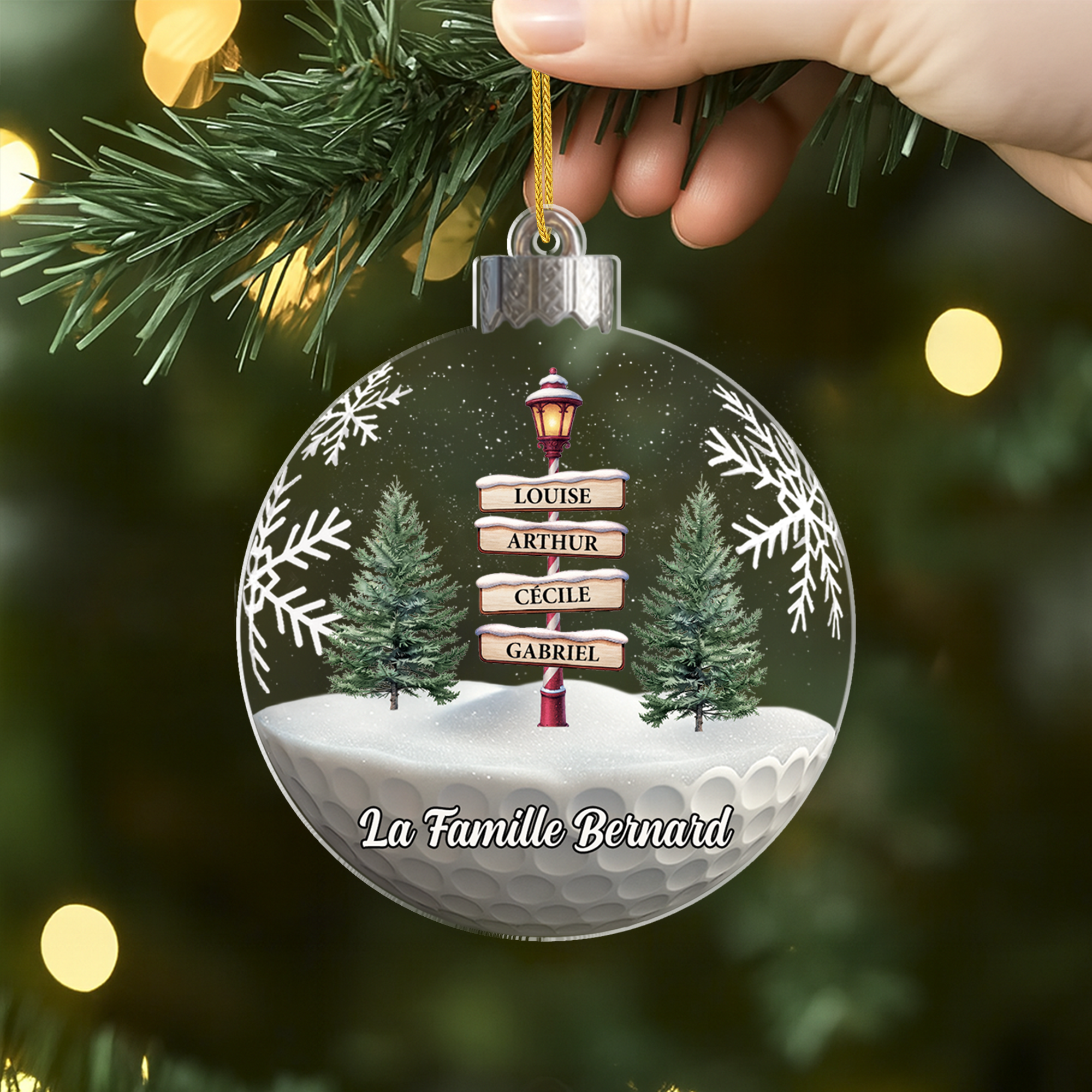 7055OFR2 effet dimpression 3d ornement acrylique personnalise famille boule de noel avec prenoms 7055o8t5i