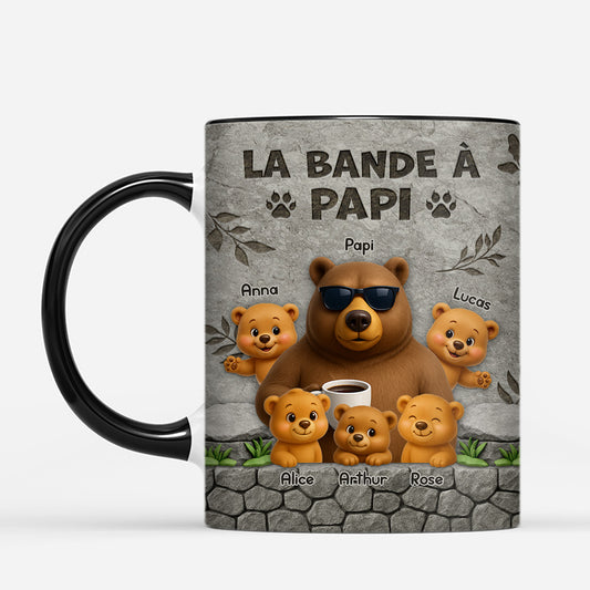 7085MFR2 effet dimpression 3d mug personnalise papa papy la bande a papy ours cool 7085m3tmb