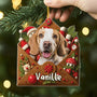 7109OFR2 ornement acrylique personnalise avec photo lettre du pere noel avec mon chien 7109otmnc