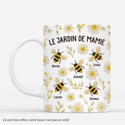 7122MFR1 effet dimpression 3d mug personnalise le jardin de mamie maman avec abeille 7122m8twa