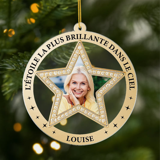 7127OFR1 ornement noel acrylique personnalise avec photo commemorative etoile la plus brillante 7127otzna