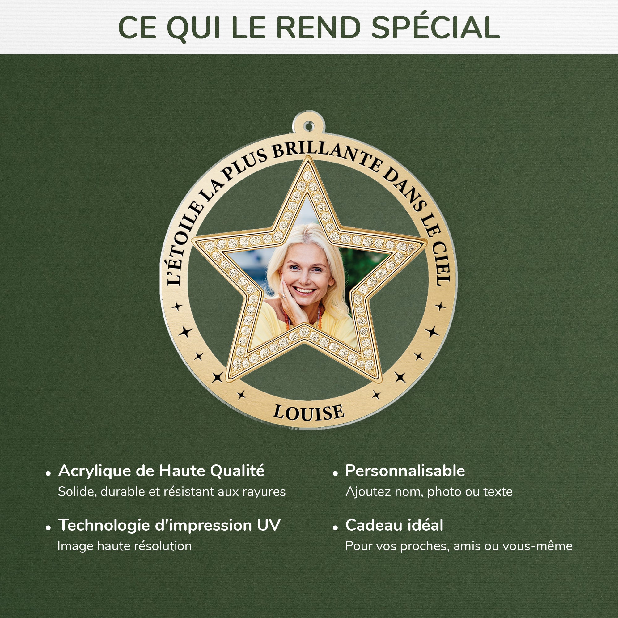 7127OFR4 ornement noel acrylique personnalise avec photo commemorative etoile la plus brillante 7127otzna