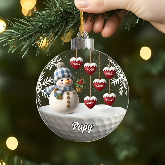 7131OFR2 effet dimpression 3d ornement acrylique personnalise boule de noel avec mamie papy 7131o8t5a