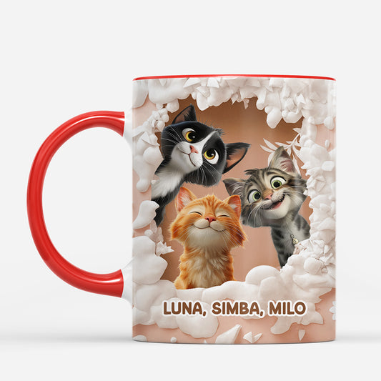 7149MFR2 effet dimpression 3d mug de noel personnalise chat dans la neige 7149m8mzc