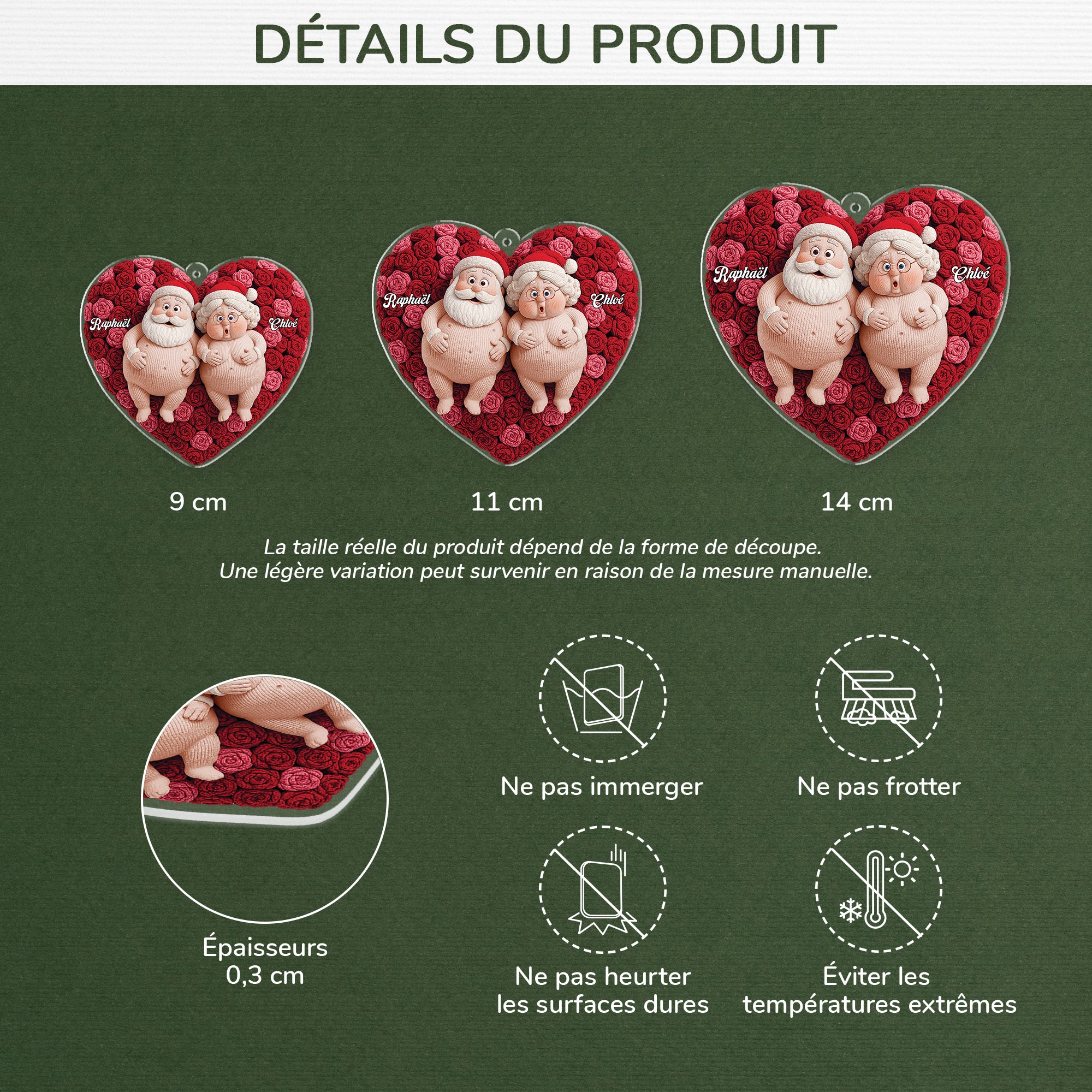 7150OFR3 effet dimpression 3d ornement acrylique personnalise cadeau de noel pour couple_ unique 7150o3pqg