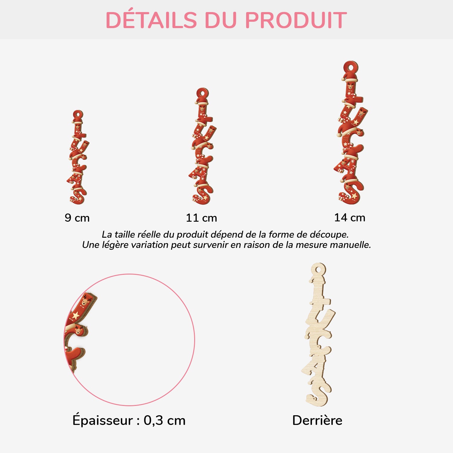 7155OFR1 effet dimpression 3d ornement en bois a 2 couches personnalise femmehomme lettres rouges de noel de prenom 7155otlna_1