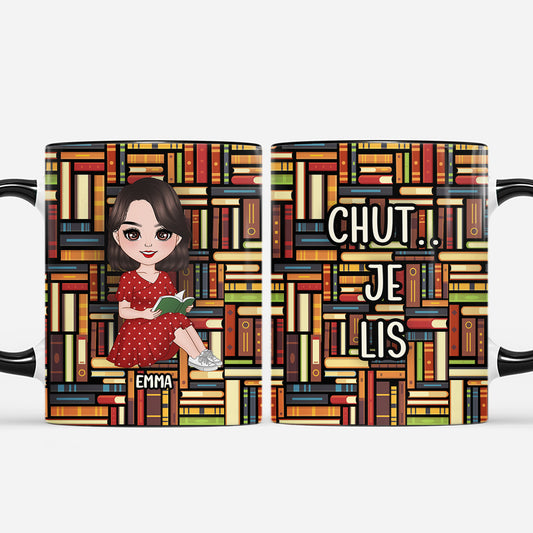 7166MFR1 mug personnalise pour femme fan de lecture chut je lis mes livres 7166m8tza