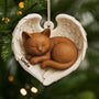 7173OFR1 effet dimpression 3d ornement en bois a 1 couche personnalise commemoratif ange chat qui dort 7173o3zzd