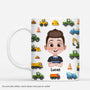7178MFR1 effet dimpression 3d mug personnalise enfant vehicules de chantier 7178m8tzk