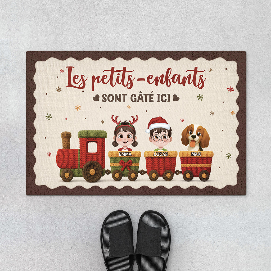 7202DFR1 paillasson personnalise famille petits enfants sont gates 7202d6kzi