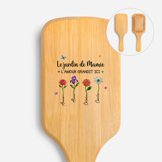 7211AFR1 jardin de mamie brosse a cheveux personnalisee en bambou imprimee uv 7211aq6q5a