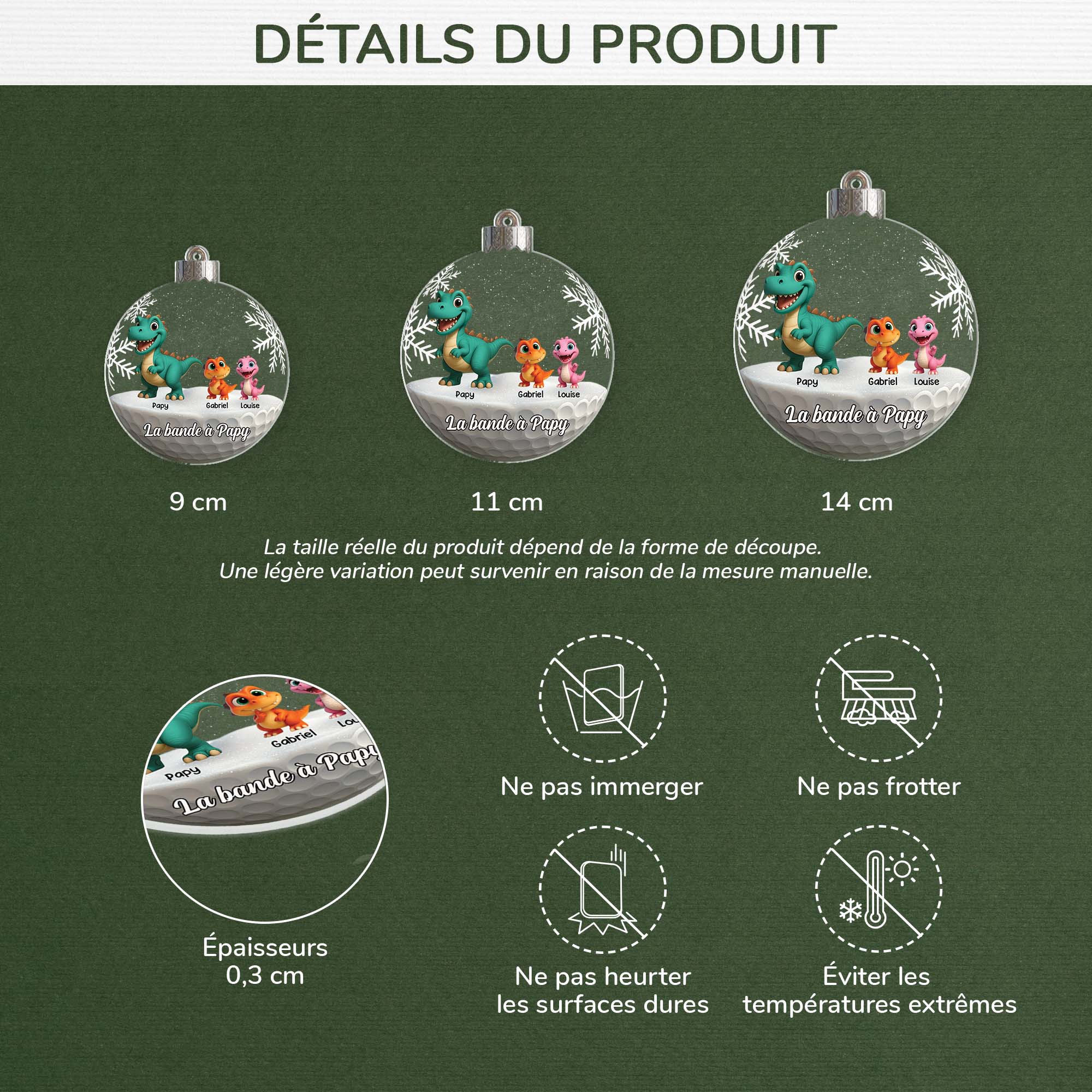 7214OFR3 ornement acrylique personnalise la bande a mamie papy dinosaure 7214o6l5b