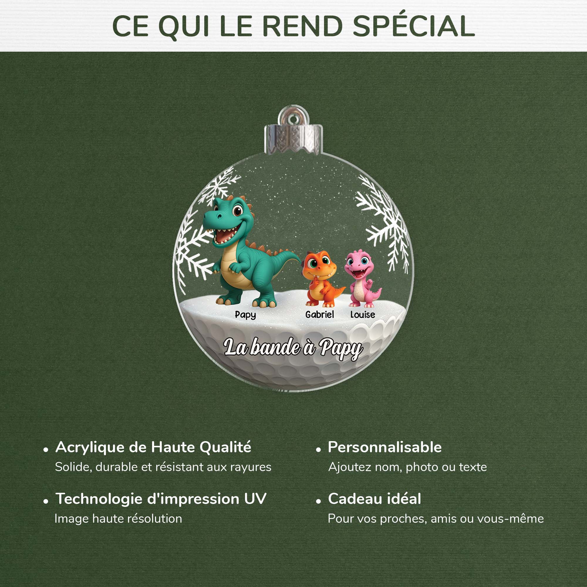 7214OFR4 ornement acrylique personnalise la bande a mamie papy dinosaure 7214o6l5b