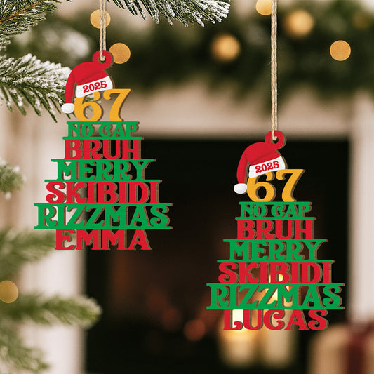 7228OFR2 ornement en bois a 1 couche personnalise pour femmehomme sapin de noel_ humour avec argots 7228oktma