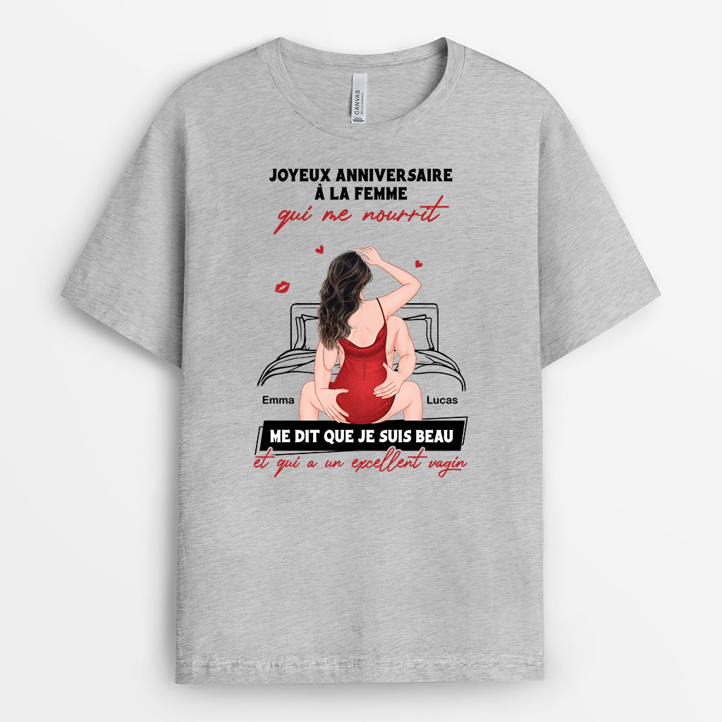 7233AFR2 t shirt personnalise couple joyeux anniversaire a mon hommefemme 7233aktwg