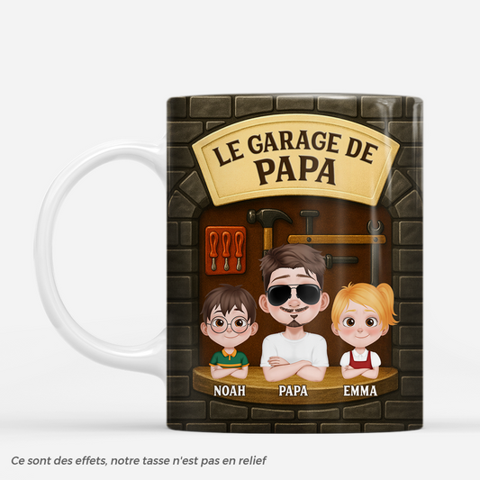 7238MFR1 effet dimpression 3d mug personnalise le garage de papa papy 7238mttmb