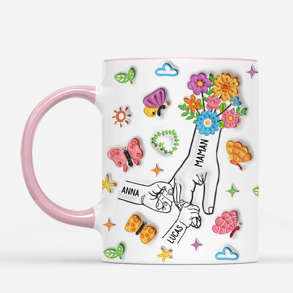 7240MFR1 effet dimpression 3d mug personnalise fleurs et enfant de mamie maman 7240mklwa_1