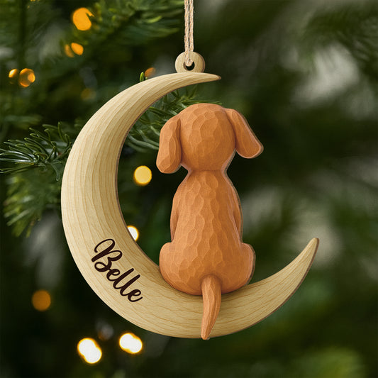 7260OFR1 effet dimpression 3d ornement noel en bois a 1 couche personnalise chien sous les etoiles 7260o