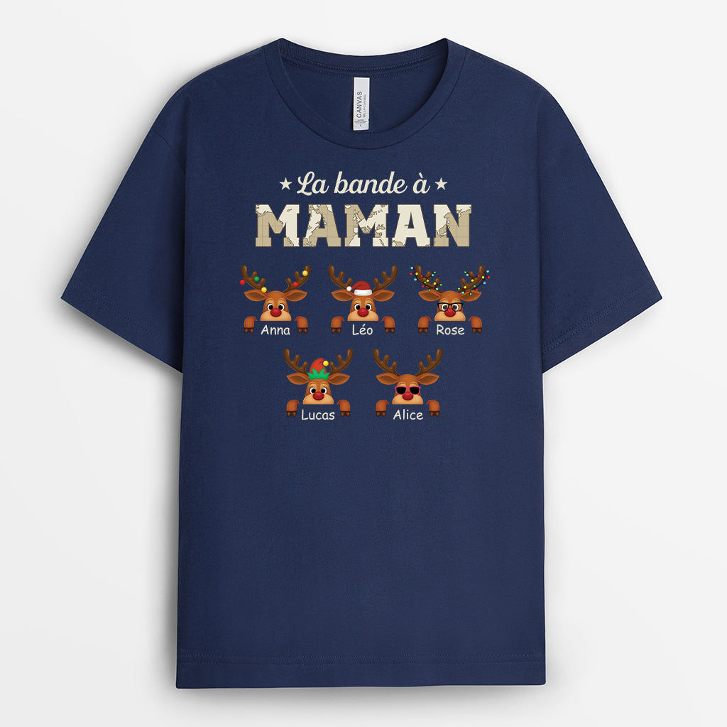 7263AFR2 t shirt personnalise de noel pour papamaman la bande a papa renne 7263a3z5b