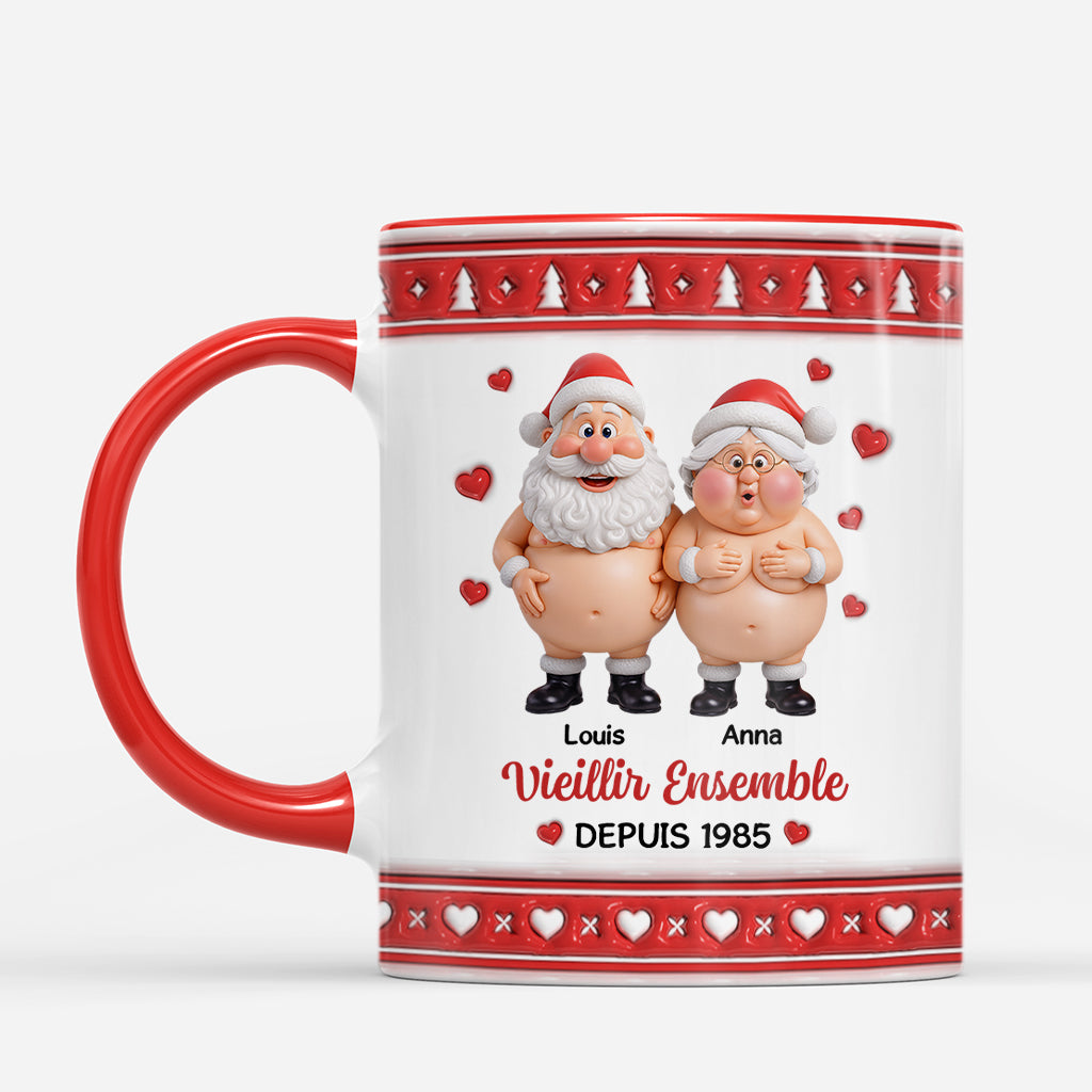 7283MFR2 effet dimpression 3d mug de noel personnalise couple unique vieillir ensemble 7283m8twg