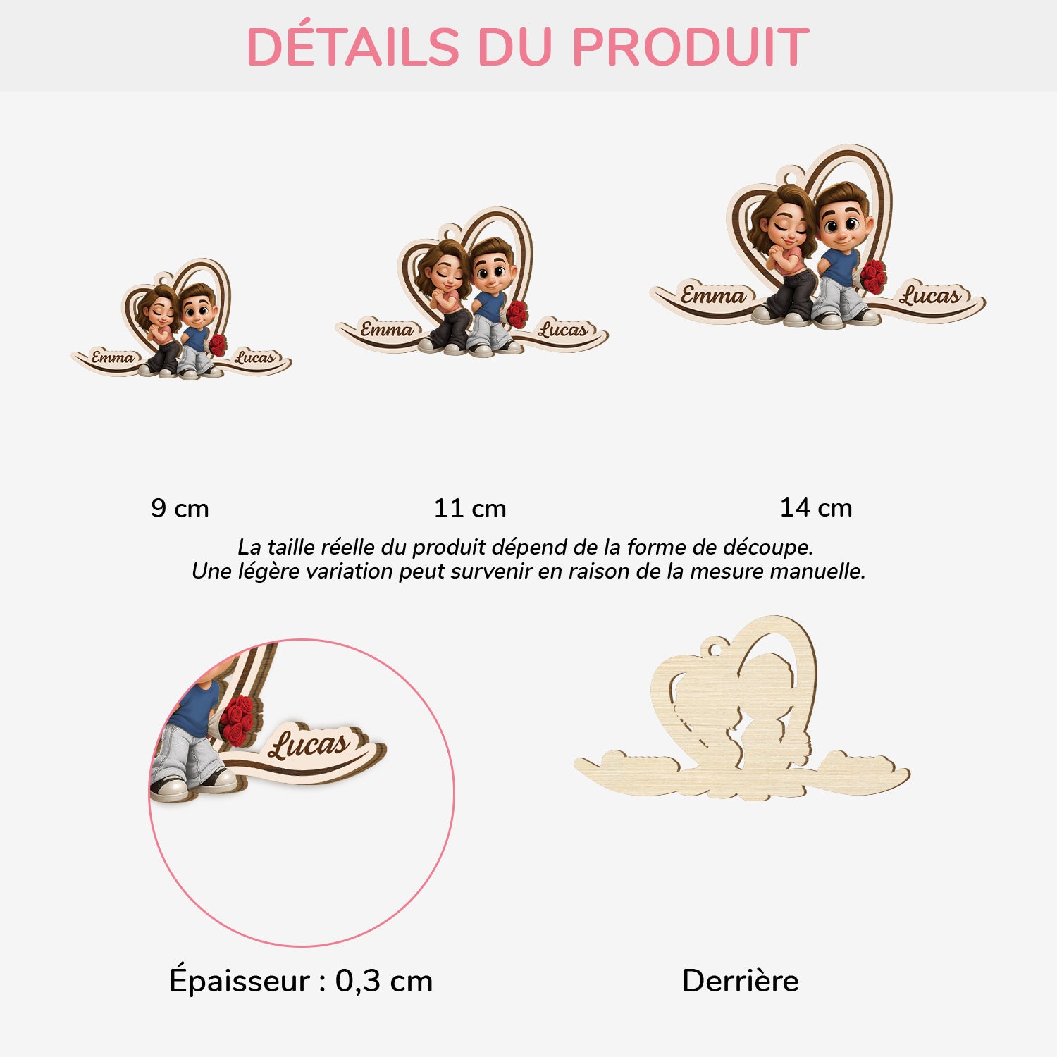 7286OFR1 ornement de noel en bois a 1 couche personnalise couple y2k 7286oklwg_1
