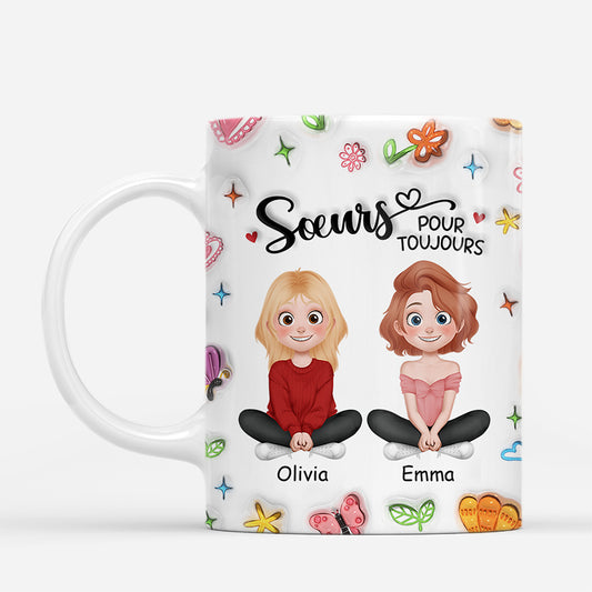7289MFR1 effet dimpression 3d mug personnalise meilleure amie et soeur pour toujours 7289m3z5f