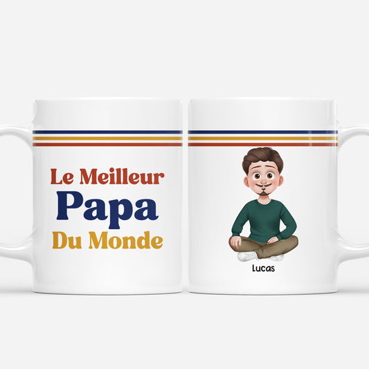 7296MFR1 effet dimpression 3d mug personnalise le meilleur papa papy du monde 7296m6tcb