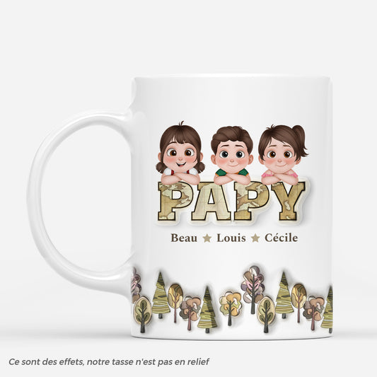7309MFR1 effet dimpression 3d mug personnalise les petits de papa papy 7309m6qab