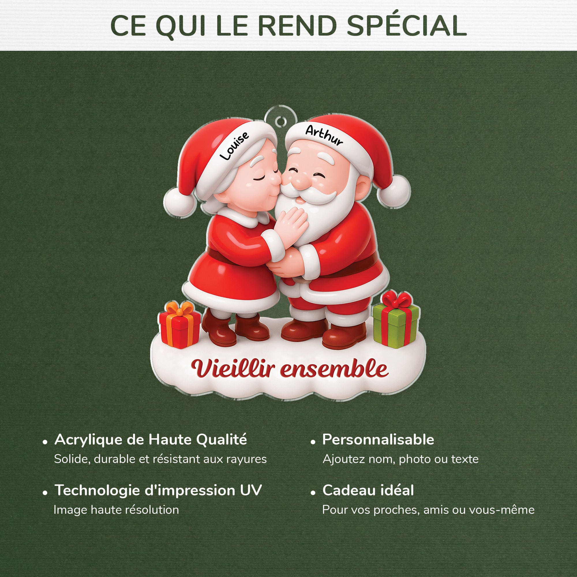 7315OFR4 effet dimpression 3d ornement acrylique personnalise vieillir ensemble couple de noel 7315o3q5g