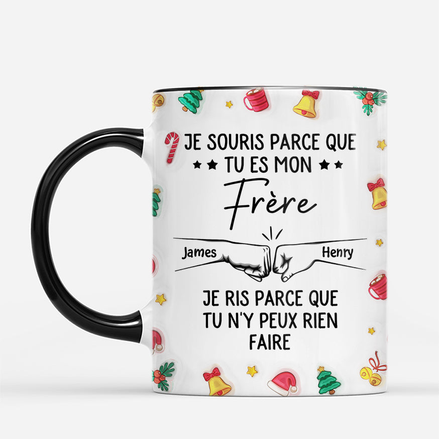 7333MFR2 effet dimpression 3d mug personnalise noel tu es mon frere 7333m8t5e