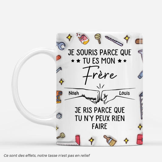 7340MFR1 mug personnalise effet dimpression 3d tu es mon frere  papa 7340m