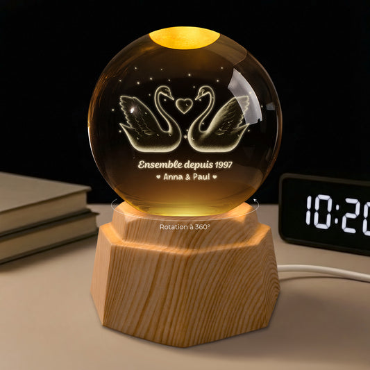 7366LFR1 veilleuse boule de cristal 3d personnalisee couple ensemble depuis 7366l8pcg