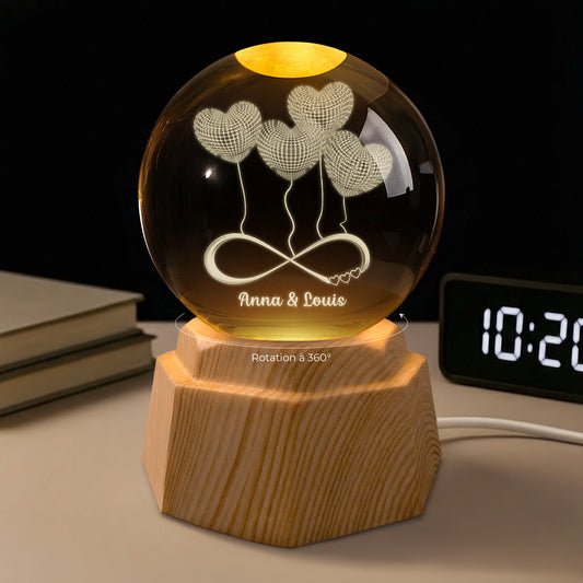 7376LFR1 veilleuse boule de cristal 3d personnalisee couple notre amour 7376lkvcg_8156c8a8 503b 418a 8021 611feb5a15d7