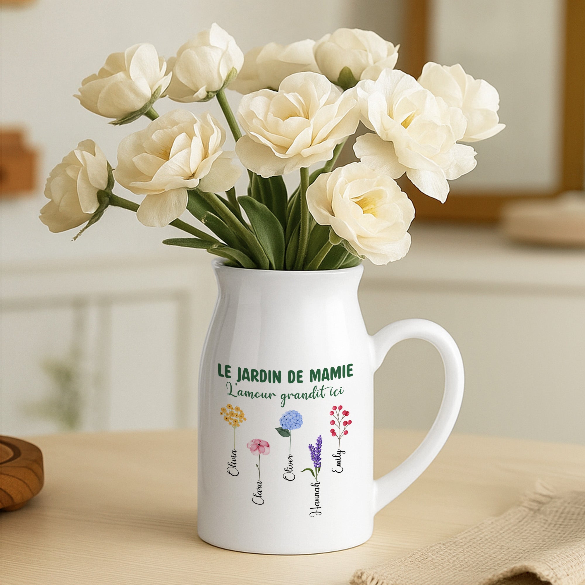 7379OFR2 cadeau le jardin de mamie maman vase ceramique personnalise 7379o6q5a