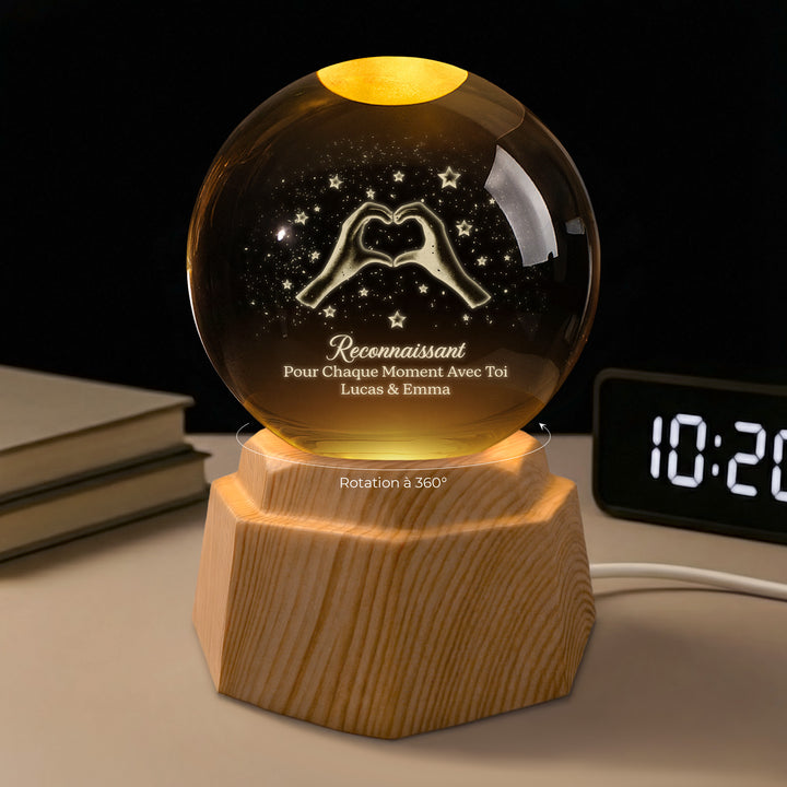 Veilleuse Boule De Cristal 3D Personnalisée Femme - La Ballerine