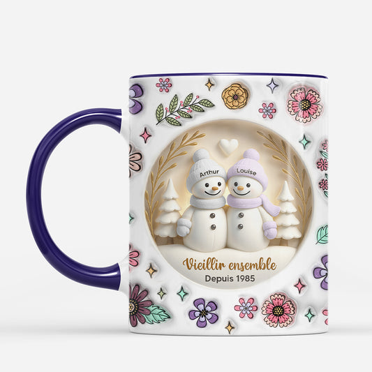 7427MFR1 effet dimpression 3d mug personnalise noel couple bonhomme de neige 7427m3lag_1
