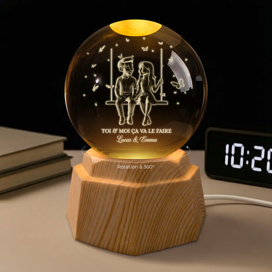 7455LFR1 veilleuse boule de cristal 3d personnalisee couple ca va le faire 7455l6qwg